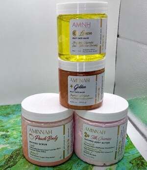 Body Care Gift Set 4pc Aminnah Whipped Body Butter Sugar Scrub Jelly Mask Vegan